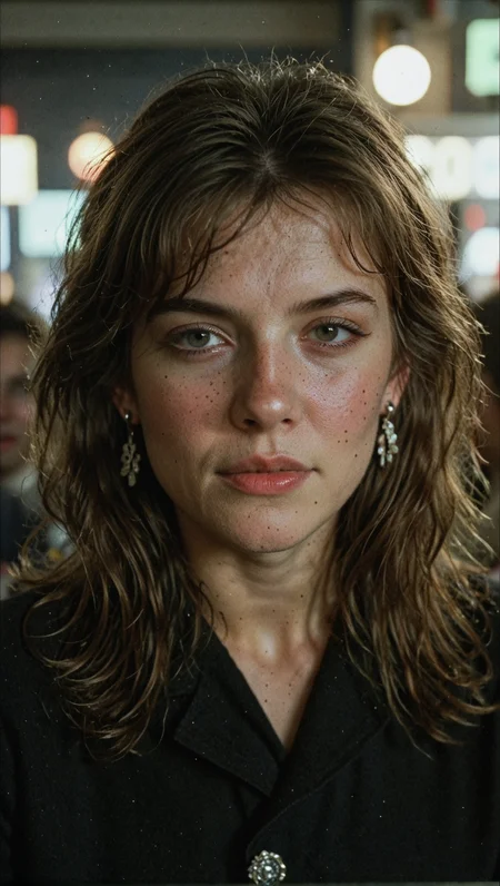 score_9, score_8_up, score_7_up,
BTILC, cinematic, 1girl, solo, long hair, looking at viewer, brown hair, jewelry, green eyes, earrings, mole, black jacket, lips, depth of field, portrait, mole under mouth, realistic, stud earrings, mole on cheek,
cinematic film still , shallow depth of field, vignette, highly detailed, high budget Hollywood film, bokeh, cinemascope, moody, epic, gorgeous, film grain.
<lora:big_trouble_in_little_china-Pony-v1:1.25>