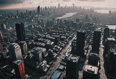 realistic, RAW photo, high quality, Stable_Yogis_PDXL_Positives, aerial photo of a huge <lora:INWYTK_02:0.3> inwytk02,<lora:gotham city style v3:0.6> gotham city style, made of plasma in <lora:Dramatic Lighting Slider:0.6>, <lora:sdxl_cyberpunk:0.2> cyberpunk style vast city with <lora:Tsunami_Background_SDXL:0.3>,hexagonal pattern, in <lora:csm-artstyle:0.8> csm art-style, featuring RBW-XL