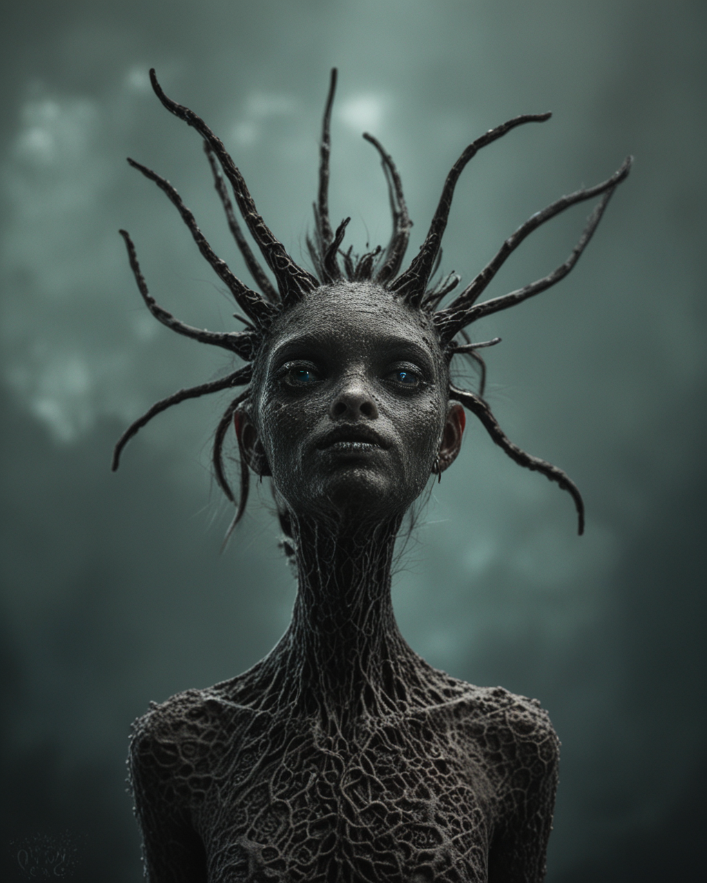 (<greenmageddonPONY>)0.8, the most beautiful girl in the world, an attractive female creature, dark fantasy, punk, detailed background