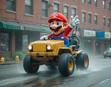 smb artstyle, doing a wheelie in his dozer. closeup. (detailed:1.31). very colorful professional photography. -H 704 -W 704 -n 4 -g -S 3121134507 ts-1660808132 idx-0-0..png" <lora:SMB Artstyle - Trigger is SMB Artstyle:1>