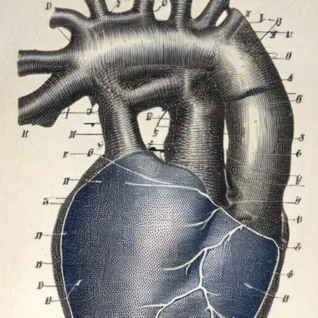 intricate medical illustration of  the heart of an elephant, drawing by anatomical-illustration