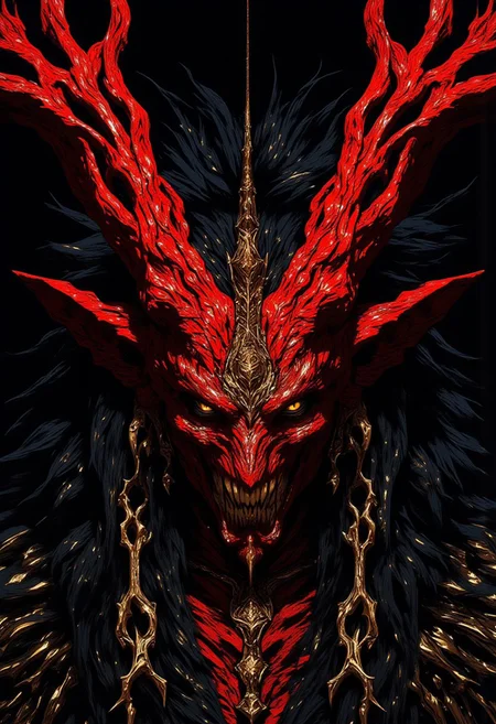 "A White-eyed Red Demon from the Lower regions of Hell."