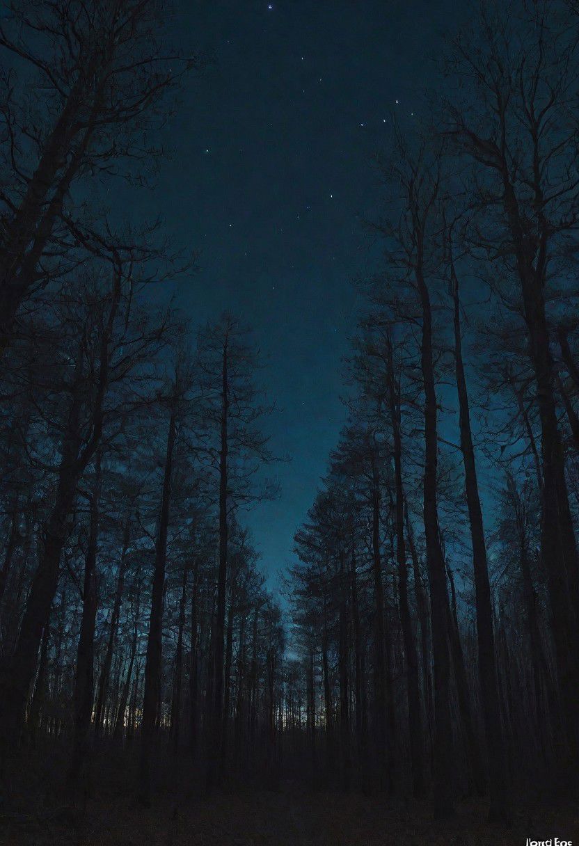 a night forest without