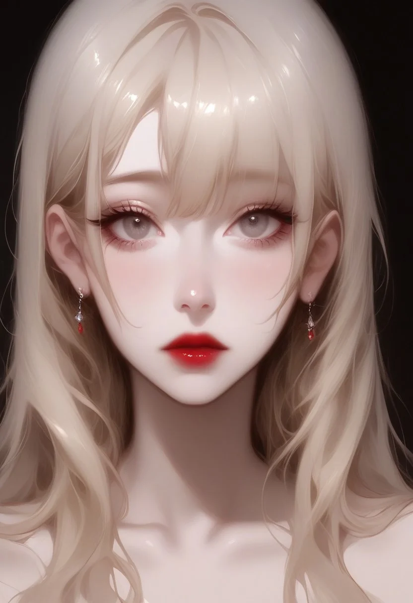 1girl, kwf, 
Sophisticated sensual tableaus, this A captivating minimalist portrait of a shy and alluring woman. The left half of her face is visible, with her delicate features seamlessly merging into a blank canvas of white. Her soft, bright red lips contrast against the monochromatic background, drawing the viewer's attention. Her eyes hold a subtle, mysterious expression that exudes both haunting and enchanting vibes. The simplicity of the composition, with its stark contrast, evokes a sense of ethereal beauty. by Sasan elevates eroticism to aesthetic heights, every image a seducing sublime masterpiece.