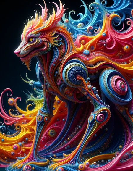meahophontron of colorful made of ral-frctlgmtry <lora:ral-frctlgmtry_flux:1>