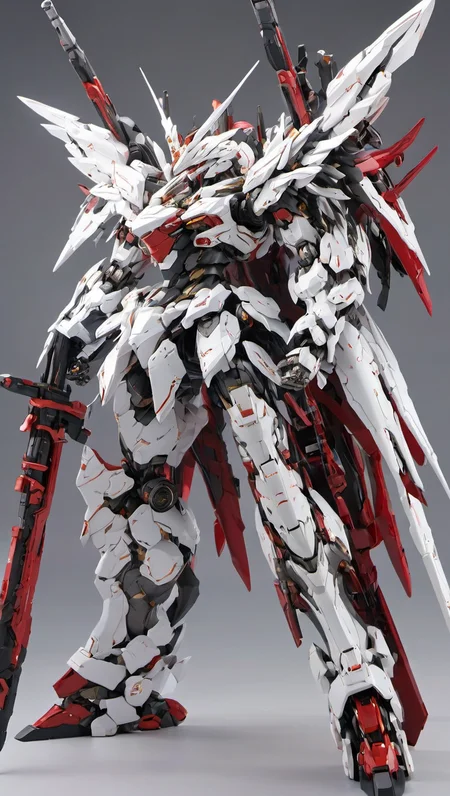 (RRS:1.2), best quality, masterpiece, ultra-detailed, mecha robot, (ultra-detailed mecha armor), full armor, (large size robot:1.5), glowing eyes, (full body:1.2), (mechanical parts:1), (robot joints:1), (military parts:1.5), (heroic parts:0.1), cable, (battle-ready:1.2),(powerful stance:1.3),(Detailed eye description:1.2),(huge mechanical weapon:1.2), (detailed weapon description:1.2), (holding weapon and weapon :1.5)<lora:srdxl_v1f:0.4>