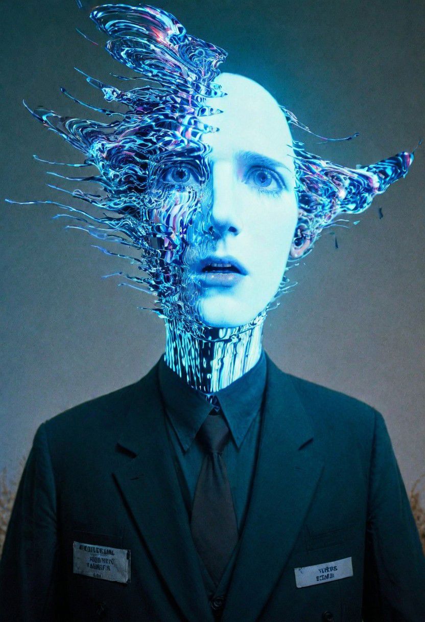 He lifts his head from his head, his eyes on strands of eyes, and in the glitch light handmade and homespun, he sees the visions of pasts lost in enigmatic phantoms and faces of light