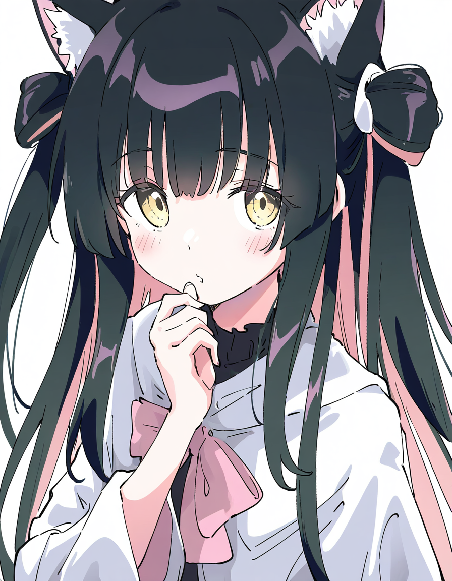 yuugure,1girl,solo,<lora:yuugure-000014:1>,simple background,white background,looking at viewer,black hair,, masterpiece, best quality, very aesthetic, absurdres,newest, incredibly absurdres,, (Ixy:0.6)),(hiten \(hitenkei\):0.7),