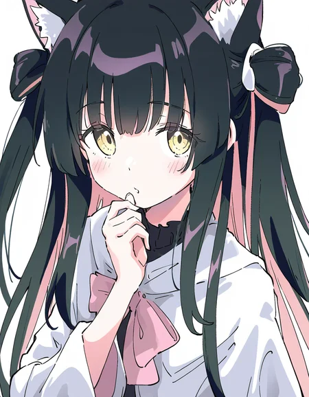 yuugure,1girl,solo,<lora:yuugure-000014:1>,simple background,white background,looking at viewer,black hair,, masterpiece, best quality, very aesthetic, absurdres,newest, incredibly absurdres,, (Ixy:0.6)),(hiten \(hitenkei\):0.7),