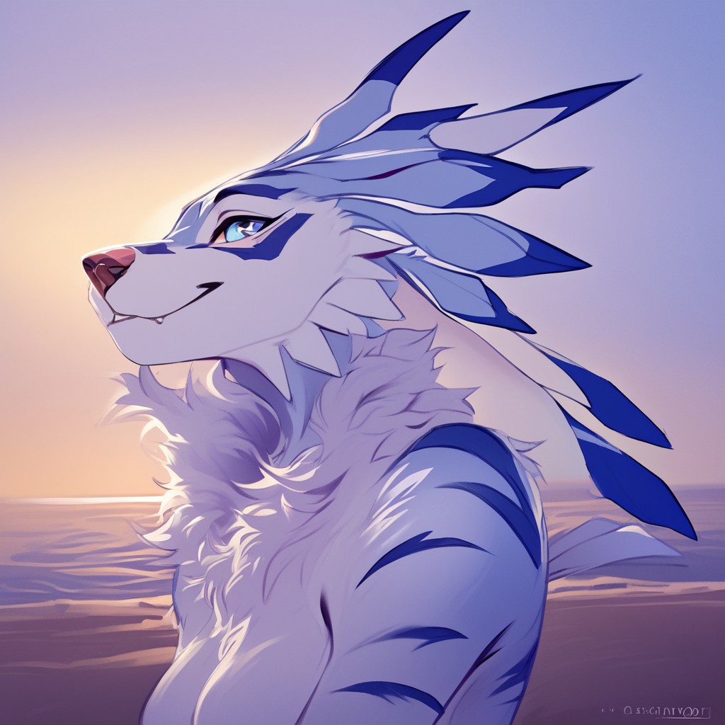 score_9, score_8_up, score_7_up, score_6_up, semi-realistic artwork, high quality, vibrant colors, best quality rendering, intricate details, high resolution, sharp focus, best render quality,[e621] Scappo Style
1girl,WereGarurumon,anthro, furry, white body, tail, blue eyes, slim waist, slender figure, round breasts,curvy,animal ears, snout,claws, body fur,,casual clothing,on beach