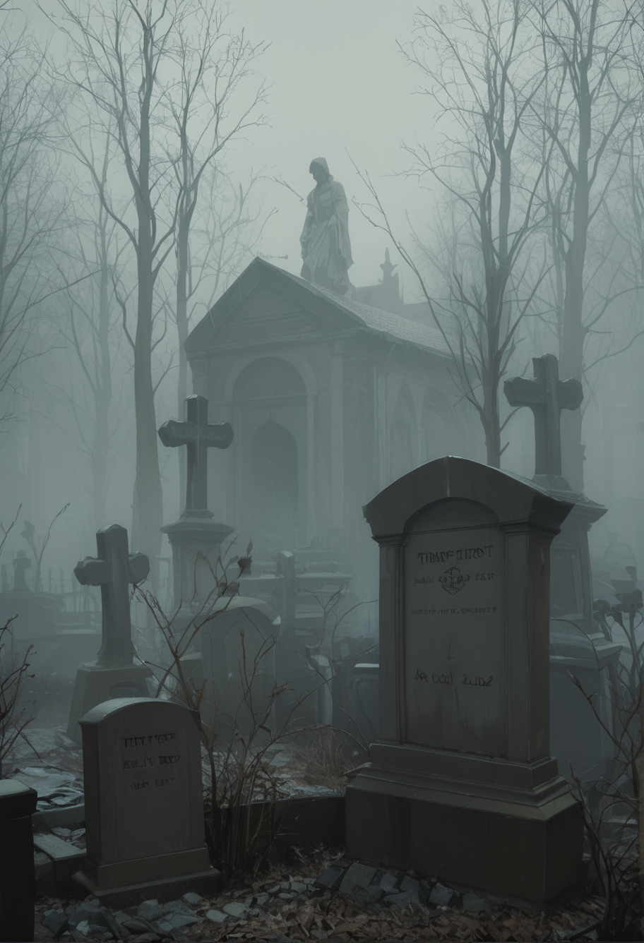 ,ruanyi1439,tombstone,fog,<lora:1439 cemetery_v1_pony:1>, score_9,score_8_up,score_7_up,,8k,solo,,