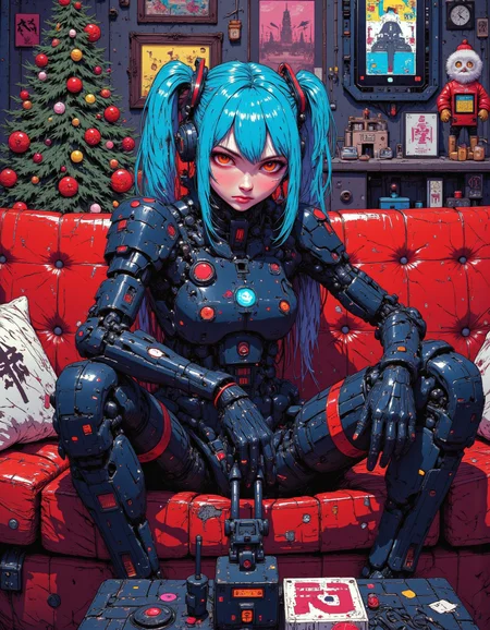 nistyle, hatsune miku as a cyberpunk cyborg girl ,pixel screen face, in a mechanical christmas living room,
<lora:flux.1_lora_flyway_Epic-detail_v2:0.5>
<lora:CPA:0.7>
<lora:test2:0.7> , <lora:christmas living room-flux-lora:0.5>