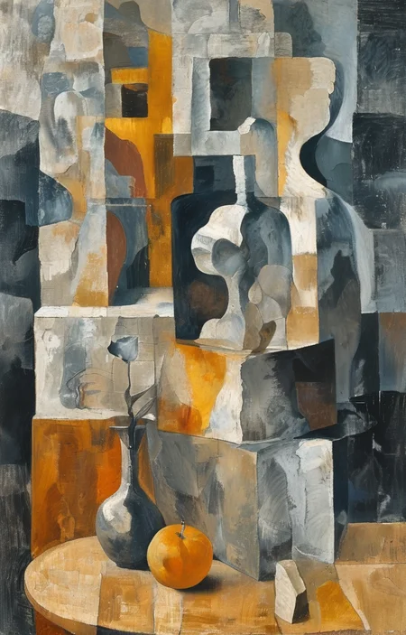 masterpiece,best quality,<lora:tbh215-sdxl:0.9>,illustration,style of Georges Braque portrait of family