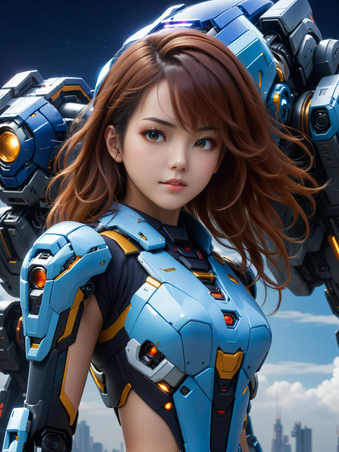 1girl,mecha,(best quality, 8k, High resolution, Highly detailed, very attractive),<lora:JACG1.0:1>,space,