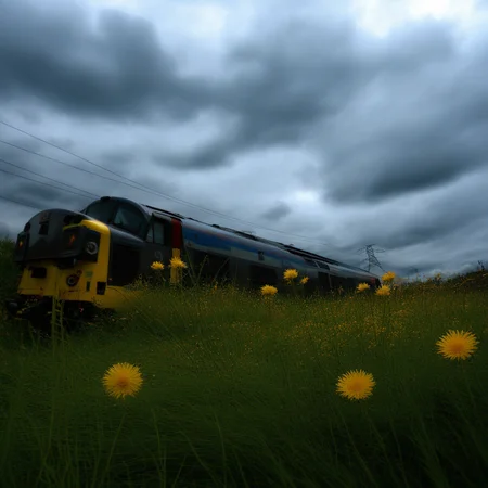 nature, grass, cloudy sky, tree, window, train, flower, sky, power lines