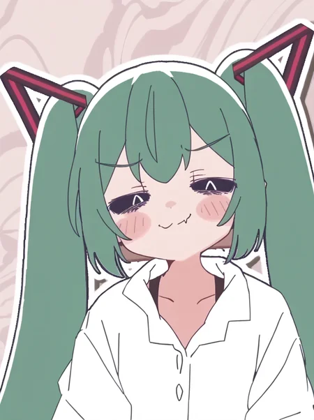 detailed background, shiny skin, posing, rating safe, 
<lora:nunumiku.pony:1>,
nunumiku, aaa, 
upper body, smug,