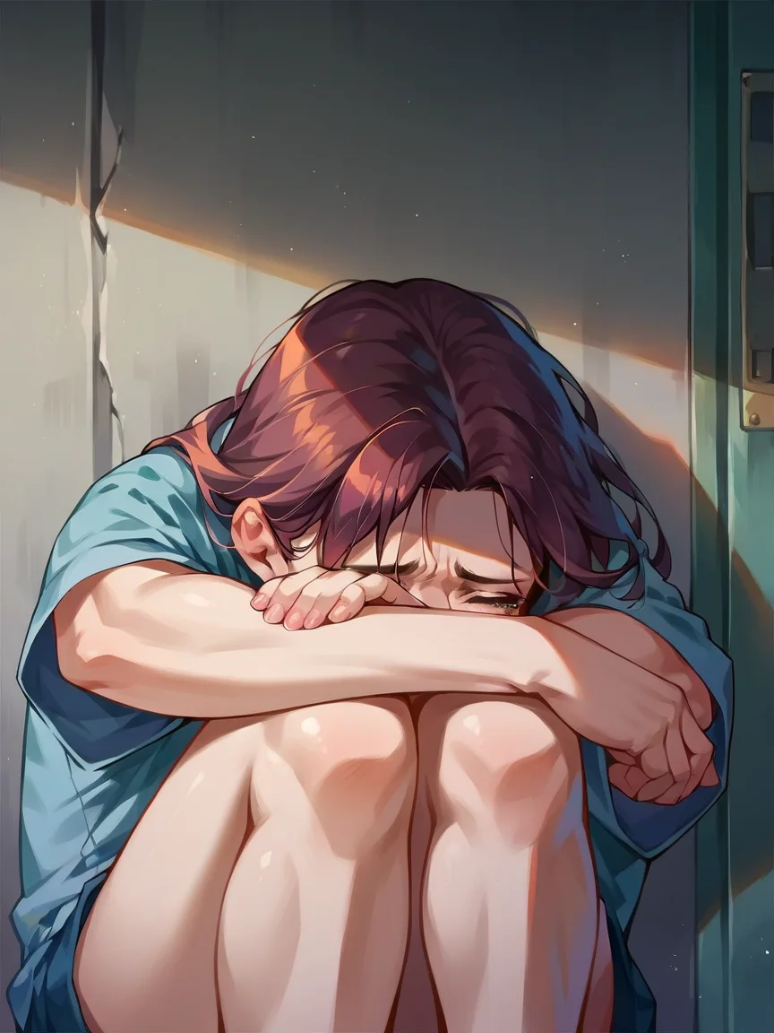 score_9, score_8_up, score_7_up, score_6_up, score_5_up, <lora:f3t4lXLP:1> f3t4l, 1girl, sad