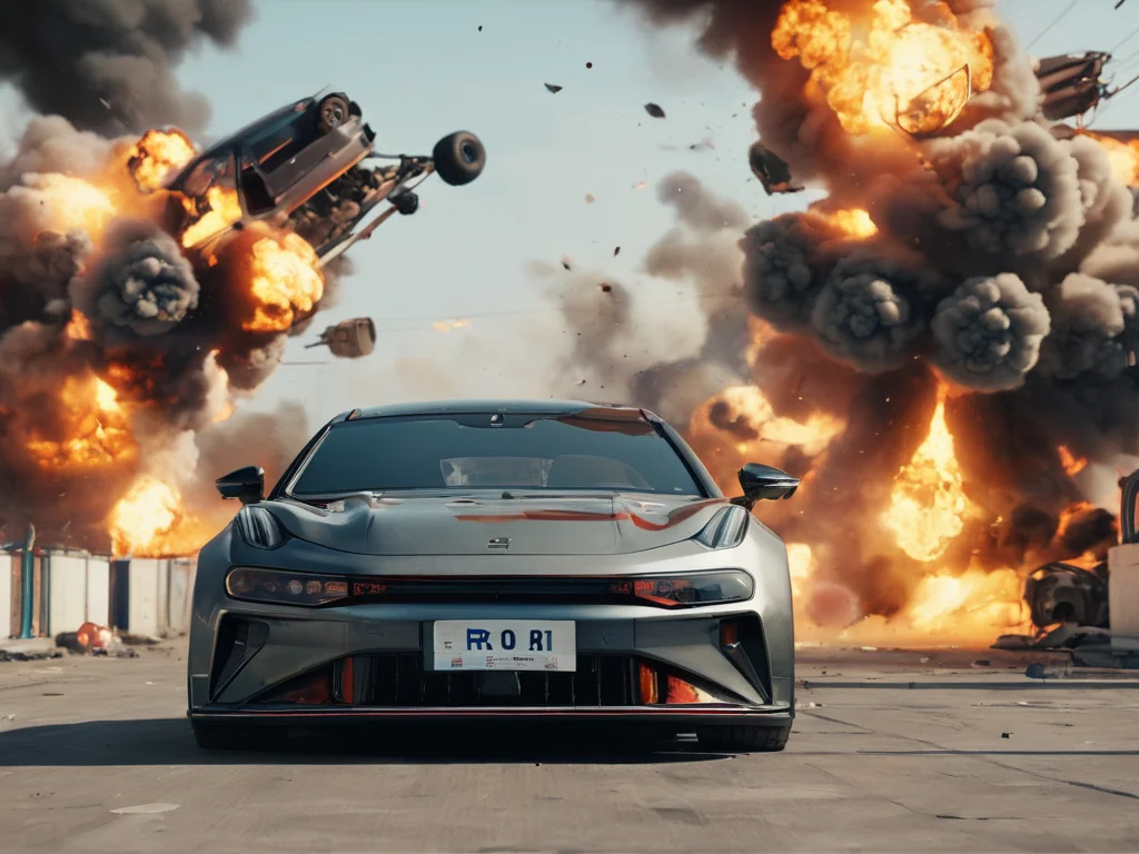 zeekr 001,<lora:zeekr 001:1>,
Car accident,explosion,flying though a paradox,cinematic scene,scenery,detailed background,masterpiece,best quality,high quality,highres,absurdres,very detailed,high resolution,sharp,sharp image,8k,multicolored,colorful,vivid,award winning,stunning,amazing,masterpiece,best quality,, masterpiece, best quality,