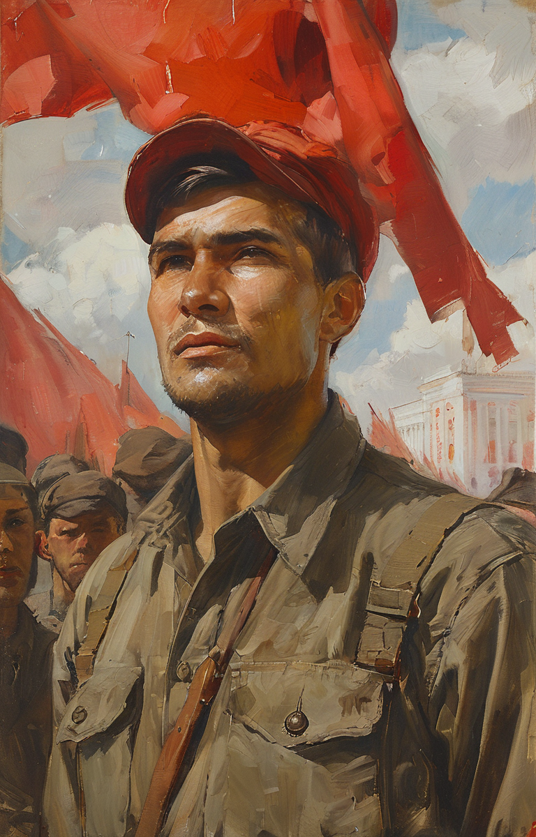 masterpiece,best quality,<lora:tbh262-sdxl:0.9>,illustration, style of soviet portrait of noble man