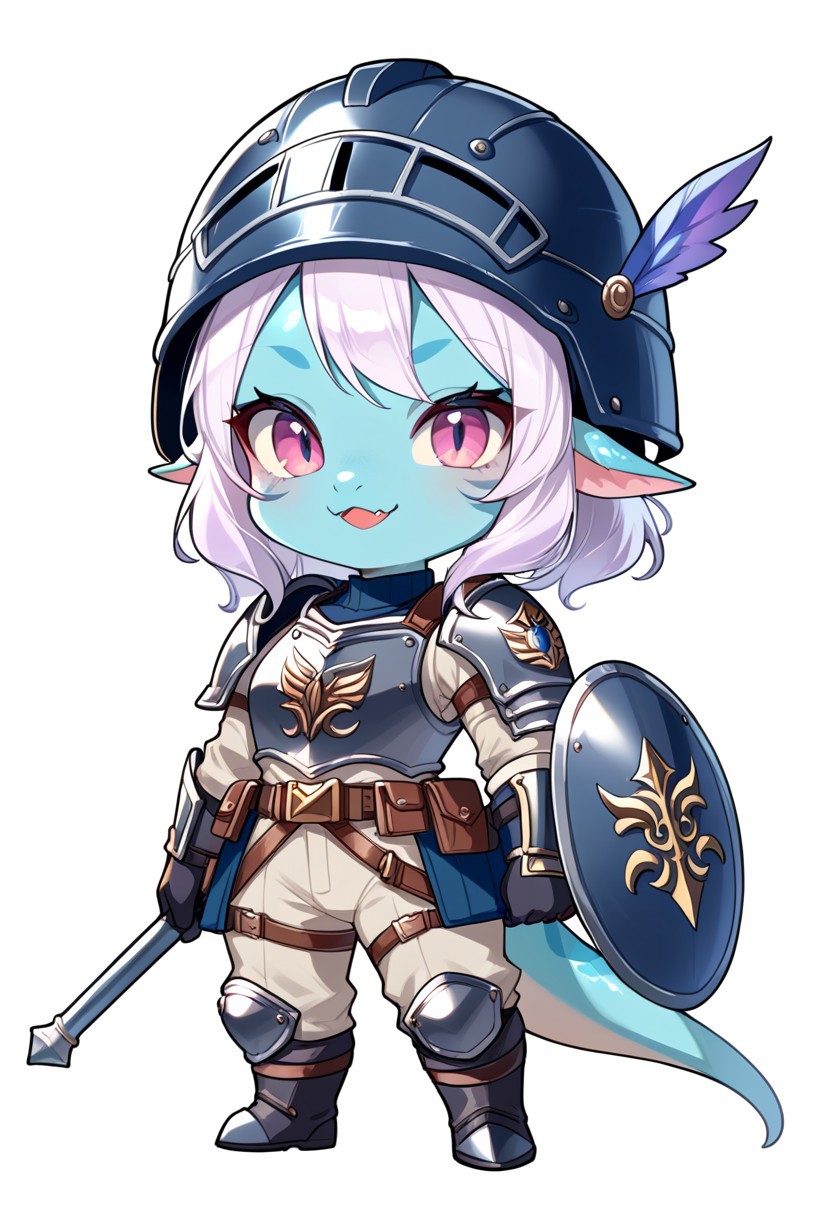 score_9, score_8_up, score_7_up, source_cartoon, cute chibi kobold, chibi body, swat armor, combat gloves, swat helmet, riot shield, looking at viewer,  SomSom Style
