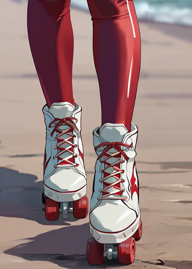 score_9, score_8_up, score_7_up,, <lora:Fist_of_the_North_Star_-_PonyXL:1> Northstar style, lower body photo of a women with deep red hair hair, Roller skating with friends along a beachside promenade, she glides effortlessly, creating cherished memories and laughter-filled moments , <lora:PerfectEyesXL:1> <lora:add-detail-xl:1>