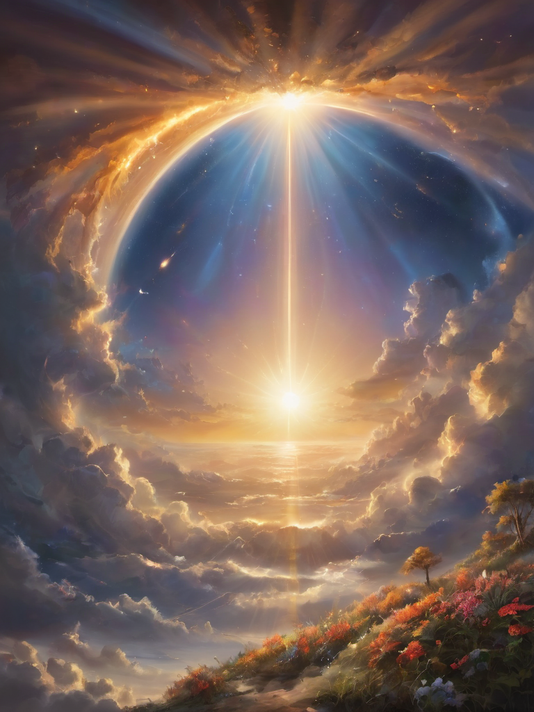 letitflrsh, a sun, let it flourish, radiating light, illumination, atmospheric, scale, order, healing, light, hope, soothing, calm, <lora:- SDXL - letitflrsh_let_it_flourish_V1.0:.8>