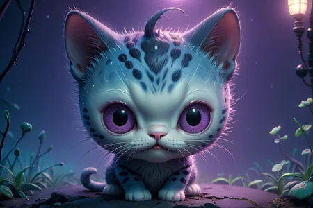 cute little Japanese (cat:1.1) anime, l, detailed scene, perfect face, intricately detailed photorealism, trending on artstation, neon lights, misty night, stunning full body anime art by (Mark Ryden:1.1) <lora:Nicoletta_Ceccoli_2:0.4> Nicoletta Ceccoli <lora:another-bored-monsters:0.45> fx-monsters <lora:AnotherBoredDetailXL:0.7>, subsurface scattering, ultra hd, 4k, high def, Photorealistic, Hyperrealistic, Hyper detailed, analog style, realistic, masterpiece, best quality, ultra realistic, 8k, Intricate, High Detail, film photography, soft lighting, heavy shadow