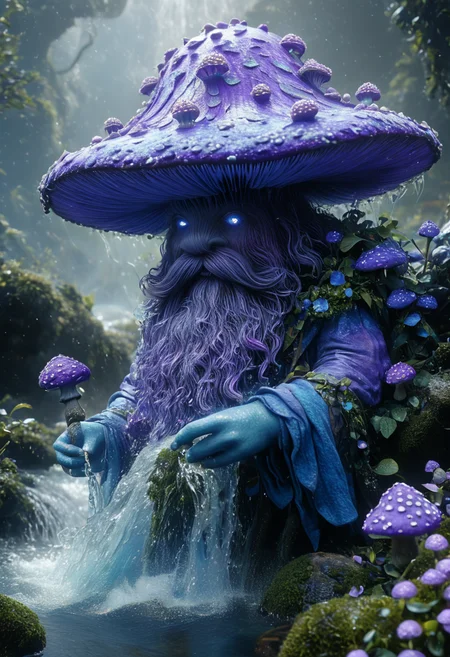 best quality, reality-shot, realism, realistic photography of a fantastical water elemental with whimsical elements, magical fairytale landscape, elaborate fantasy style art, heliotrope theme, intricate details, ultra sharp, exquisite detail, flawless composition, vivid colors, masterpiece, exciting background <lora:ProtectorsOfTheNatureXL:1> hknature