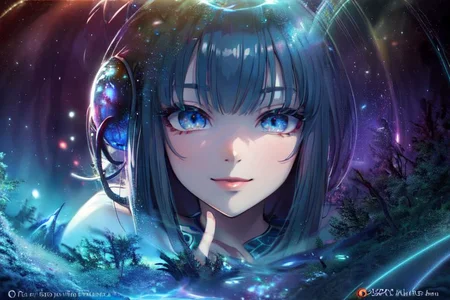 (masterpiece:1.4), 4K8K, (anime style), (high shutterspeed:1.4), (sharp edges),
SyFyEye1, FanFo,
1woman hands togather, leaning foward, face focus, smile, closed mouth,
wearing Celtic style dress, (Detailed face, Detailed eyes, Detailed lips), (solo),
Fantastic Forest at fantasy night, Fantastic Planets