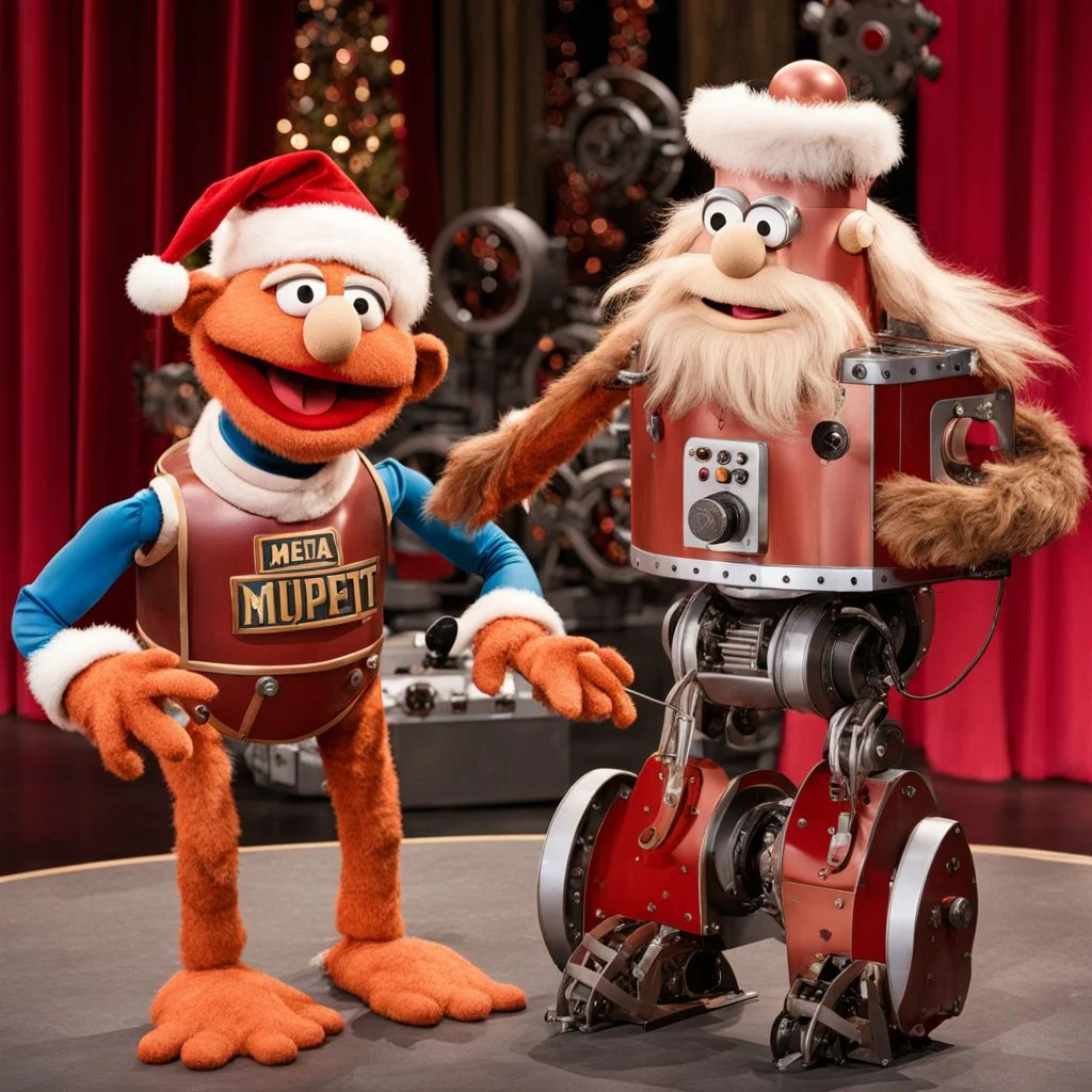 Mechanical robot santa MuppetShow <lora:SDXL-MuppetShow-Lora-step00002500:0.8>