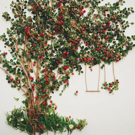 <lora:SDXL_fall_leaf_craft_Sa_May:1> fall leaf craft, a tree with a swing