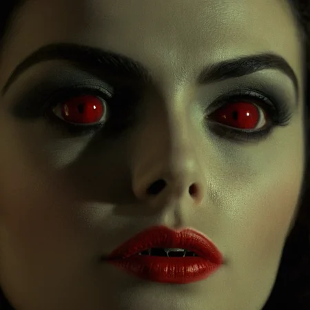 cinematic film still of <lora:perfect sclera eye style v2:0.5> very big eyes
<lora:Female Vampire 2:0.5> <lora:brides of dracula style:0.5>
closeup, 15th-century 1897 a vampire woman with a creepy look on her face staring at camera with vampire fangs and vampire reflecting eyes and red lips Kodak Eastman EXR 50D 5245, EXR 500T 5296 Cinematic Film in a scene from the brides of dracula style, shallow depth of field, vignette, highly detailed, high budget, bokeh, cinemascope, moody, epic, gorgeous, film grain, grainy
