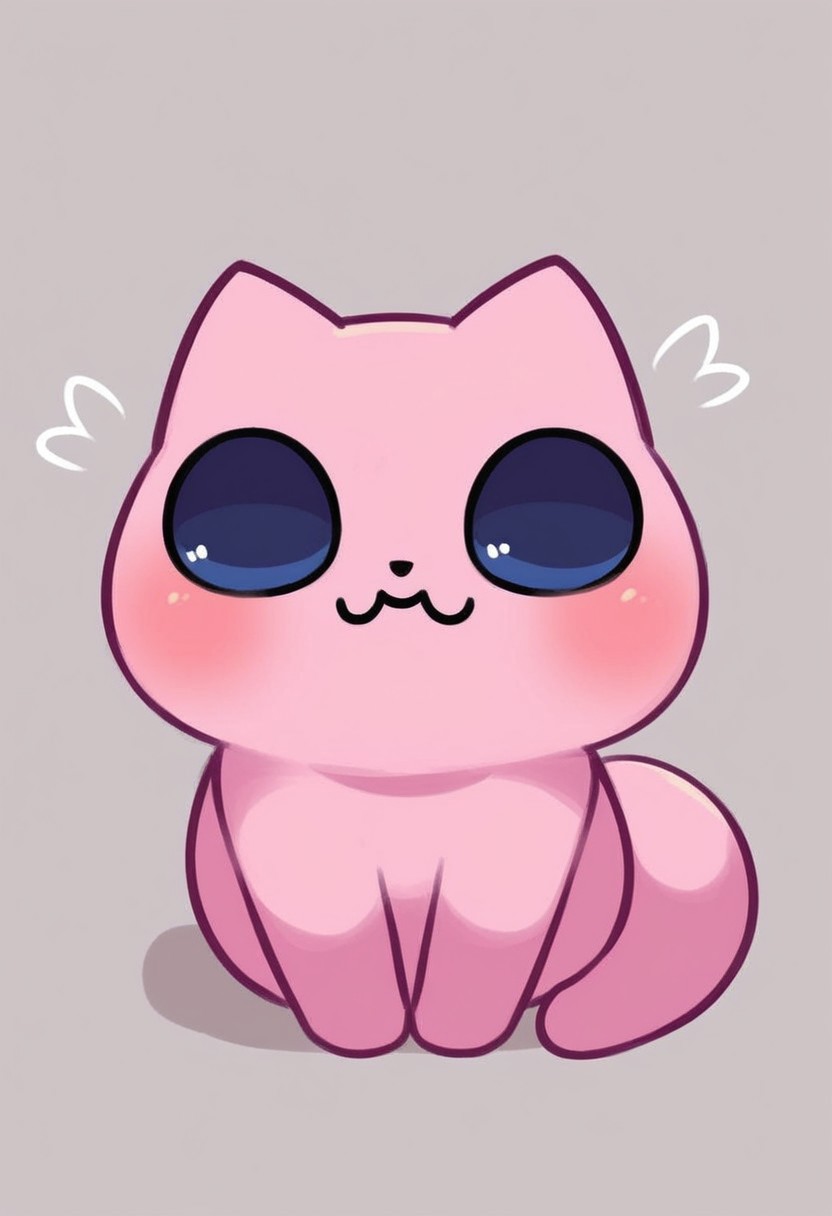 a small happy cute cat sitting
