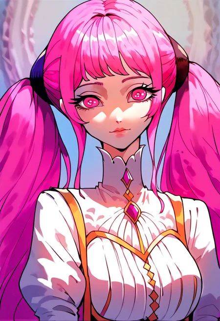 score_9, score_8_up, score_7_up, score_6_up, <lora:p3tl0v3XLP:1> , solo, 1girl, , 纳兰嫣然, pink hair, twintails, long hair, pink eyes, large breasts, beautiful face