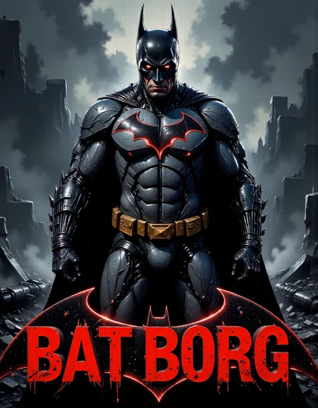 Dark Fantasy Art, Movie poster of a hybrid fallen superhero between batman and cyborg, "The BatBorg"
(A split art style image featuring The Batman immortal on one half and Cyborg on the other, forming a stark contrast between angry and the peace. The image is in high definition,with detailed features of both the angry and the the peace,sharp focus,and vibrant:1.5)
Batman is half animatronic with exposed electronics
(The bat symbol appears transparent through the big red title in DC comics style at the bottom:1.2). cowboy shot, (in semi-flexed forward position, ready for the fight:1.3)
A highly detailed portrait of Batman Under the rain,
(dead body on floor, very heavy rain, full body shot, very angry:1)
its black silhouette standing out against the dark, armored fabric of his suit. The utility belt around his waist is detailed with various pouches and gadgets, meticulously rendered to showcase its functionality. The background is a gradient of dark grays and red,
dark, moody, dark fantasy style
<lora:dark-comic:0.8> d4rkc0mic <lora:Midjourney_-_SemiReal_Dreams_FLUX_LoRA:0.5> <lora:aidmaImageUpgrader:0.6> <lora:TextimproverV0.4:1> <lora:Half-Robot_Cyberpunk_Lora_for_Flux:0.8> Robot, Cyborg, Half-Robot