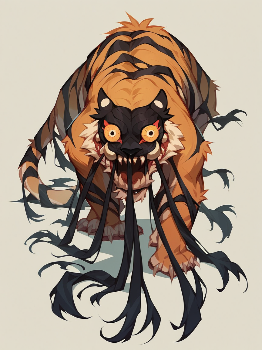 score_9, score_8_up, score_7_up, score_6_up, score_5_up,  <lora:dreamtigerXLP:1> dream tiger, no humans, solo, teeth,