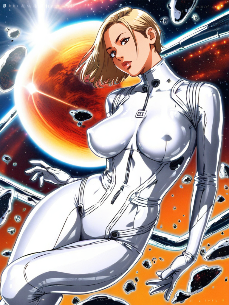 floating in space, white latex [body|space]suit, (manga), busty[, erect nipples::0.66], fade haircut
score_8_up <lora:Royal Koyanagi ft2-000003:1>
