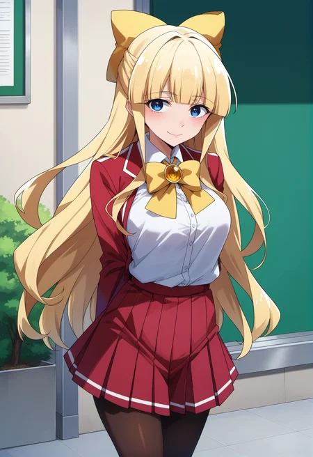 (score_9, score_8_up, score_7_up, score_6_up), source_anime, rating_questionable, BREAK
TenkawaKaoruko, 1girl, solo, school uniform, pantyhose, breasts, skirt, arms behind back, ribbon, smile,
<lora:GOMG_TenkawaKaoruko_PD6XL_1:1>