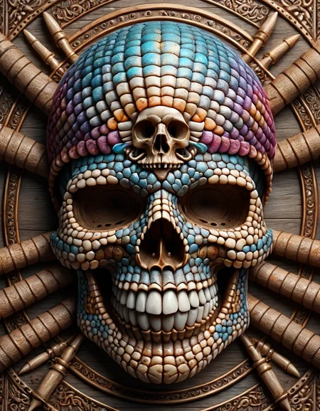masterpiece, best quality, 4K, 8K, ultra detailed background, delicate pattern, complex detailed background, colorful studio lighting, fantastic, skull pirate <lora:ral-armdszn:1> ral-armdszn