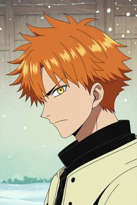 score_9, score_8_up, score_7_up, , , rating_safe, intricate details, looking at viewer, , 1boy, emiya shirou, fate \(series\), orange hair, yellow eyes, solo, profile, snowy town, snow, ice, stalagmite, noon, arm at side, angry, <lora:one_piece_style_pony:0.96>, one_piece_style, , <lora:sdxl_lightning_8step_lora:1>