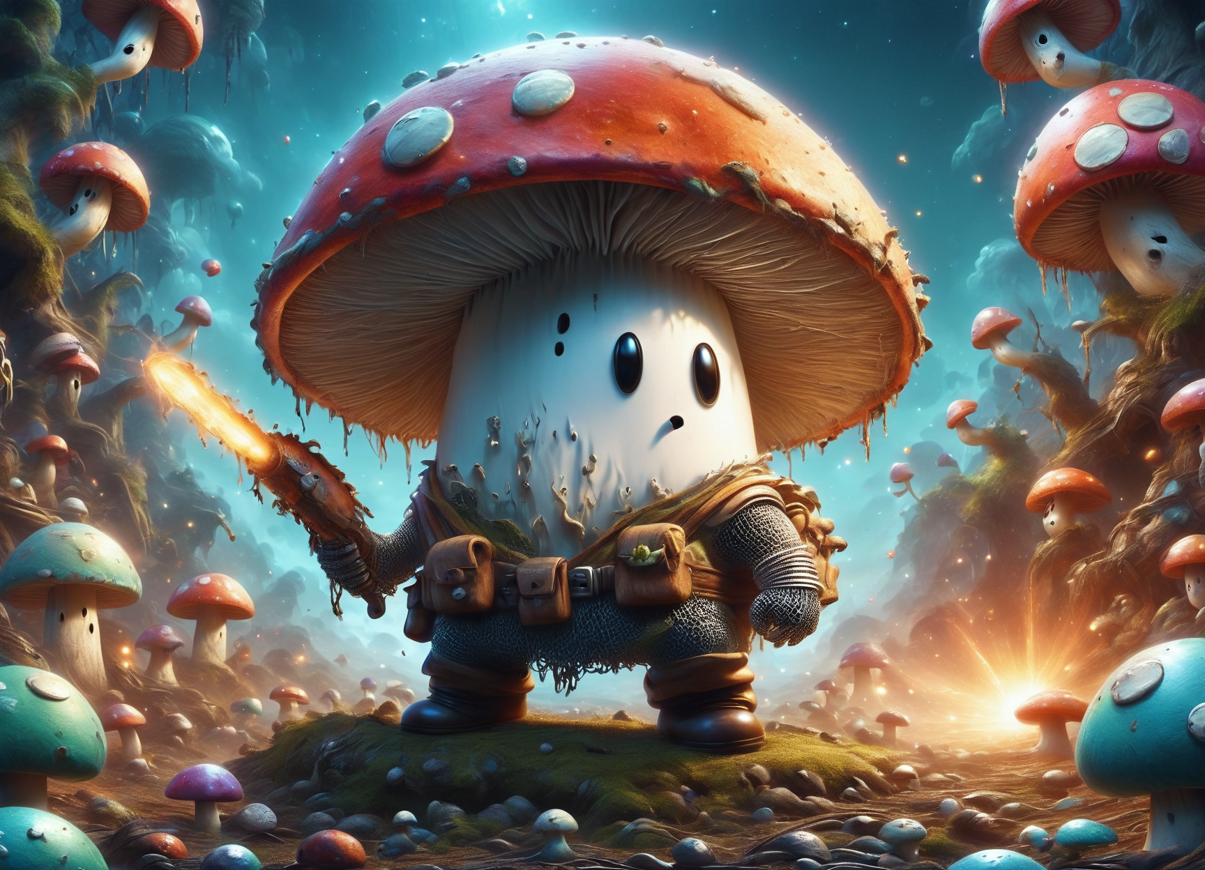 DonM5hr00mKn1gh7XL solo, shroom guy,druid , farmland, niche <lora:DonM5hr00mKn1gh7XL-pony:1>