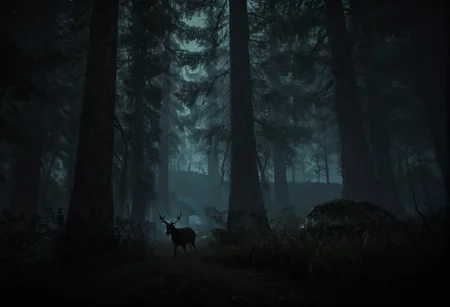 ,ruanyi1023,dark,forest,grass,night,<lora:0958 black forest_v1_pony:0.8>, score_9,score_8_up,score_7_up,,8k,1girl,solo,,