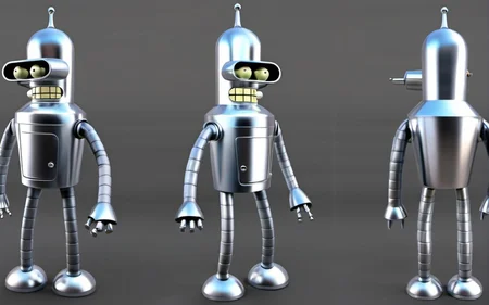 ((An alien robot from outer space with shiny reflective metal)) benderbot <lora:SDXL-benderbot-Lora:1.0>, very detailed, clean, high quality, sharp image
