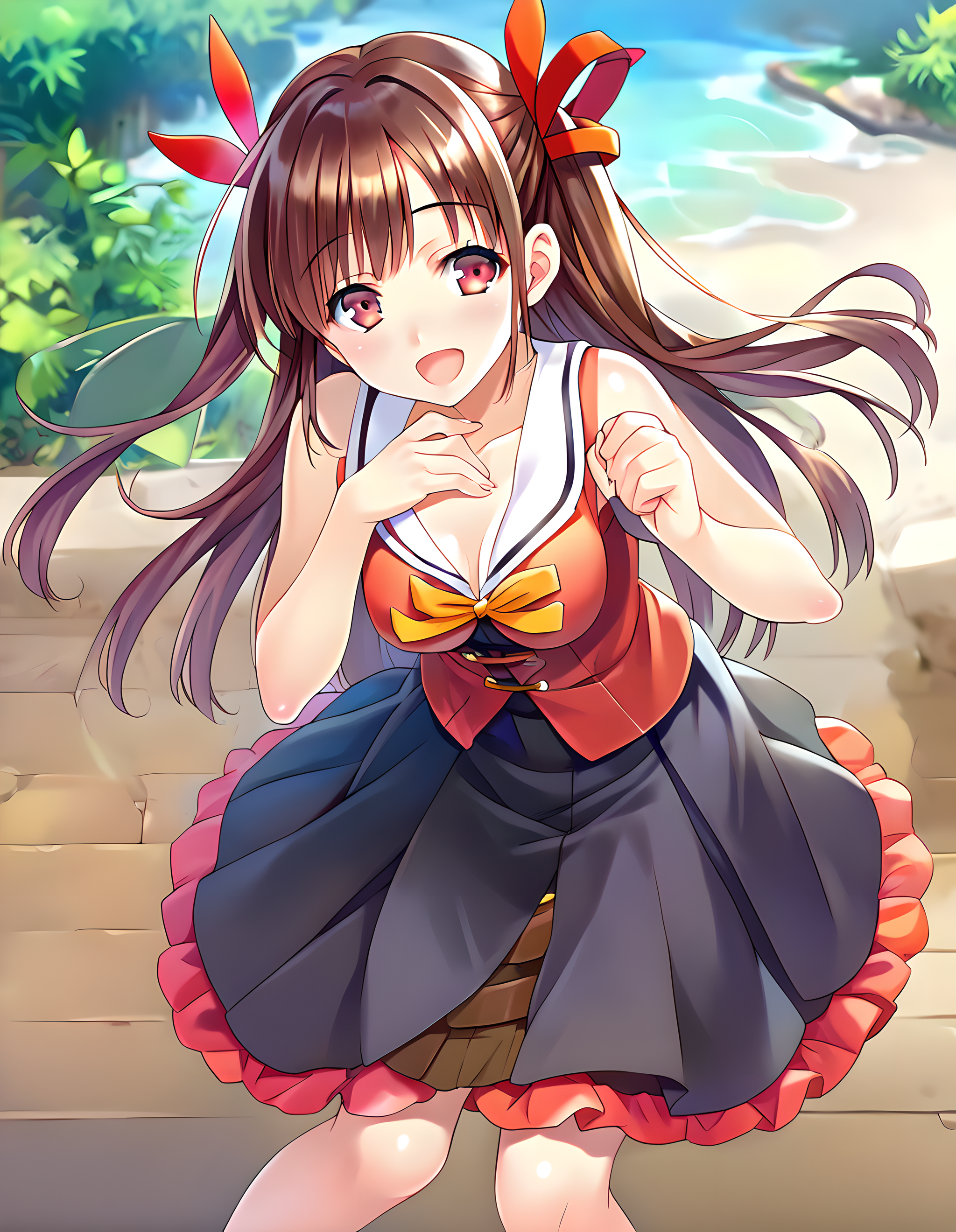 <lora:pony_xl_yuzuriha:0.8>,yuzuriha,score_9,score_8_up,score_7_up,source_anime,1girl,looking at viewer,gentle girl,:d,smile,blush,open mouth,casual,cowboy_shot,clenched hands,hands in front of your chest,leaning_forward,knees_together_feet_apart,lens_flare,blurry,indoor,