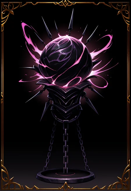 masterpiece, best quality,   zzShadowMagic, simple background, weapon, no humans, chain, black background, fantasy, still life, gradient, gradient background, framed  ,<lora:ShadowMagic_NAI:1.0>,