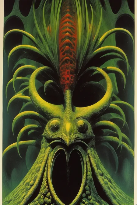 <lora:Philippe Druillet Style:1>Philippe Druillet Style - Ghidora as designed