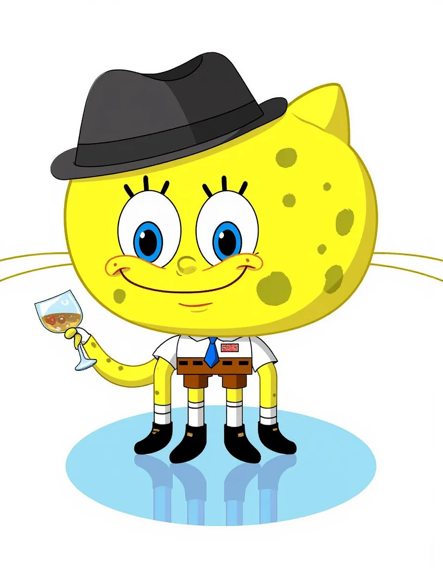 A graphic illustration of Octocat as Spongebob.<lora:General Flux\octocat.safetensors:0.9:1.0>