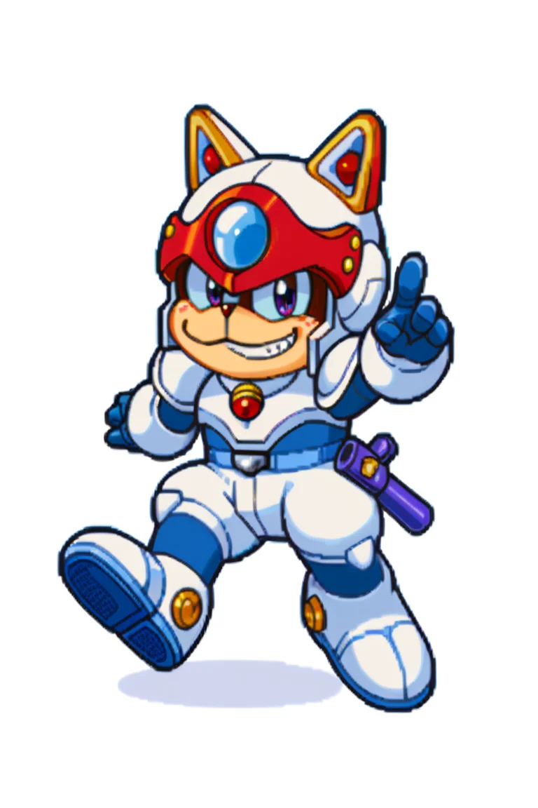 highres, high resolution, good quality, high quality,score_9, score_8, good anatomy, score_8_up, score_7_up, ((tetris attack style:1, pixel art:1, thick outlines:1, bold outlines:1)),speedy_cerviche,helmet,armor, furry, furry male, solo, 1boy, smug, smile, smirk, looking at viewer, dynamic angle, dynamic pose