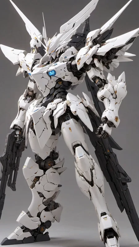 (FRS:0.8), (RRS:1.2),(armoredcore:0.8), (SRS:0.8), (mecha) with sleek and menacing design, glowing eyes,(full body:1.5), highly detailed, (military parts:1.0), (heroic parts:1.5), mechanical parts, robot joints, (highly detailed full armor:1.2), <lora:srdxl_v07ux:0.8>