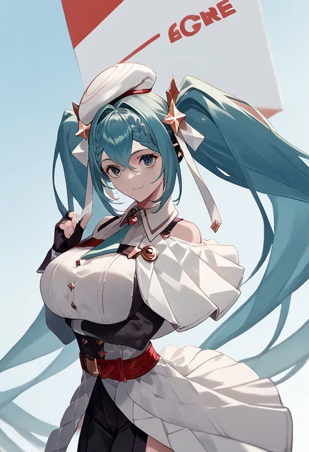 score_9, score_8_up, score_7_up, score_6_up, score_5_up, score_4_up, source_anime, solo, 1girl,
racingmiku, nnn, huge breasts,
masterpiece, best quality, very aesthetic, absurdres,